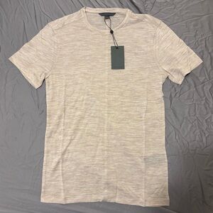 $268 NWT John Varvatos Shirt XS Beige Men's Santar Crew Neck Lightweight Tee